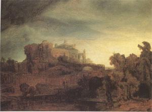 Rembrandt Peale Landscape with a Castle (mk05) Sweden oil painting art